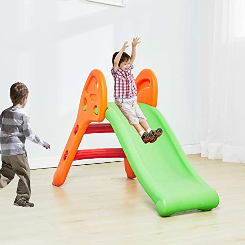 X IANGYU Indoor&Outdoor Foldable Two Steps Slides for kids Baby Joy Folding Slide First Slide Plastic Play Slide Climber for Children Activities&Games