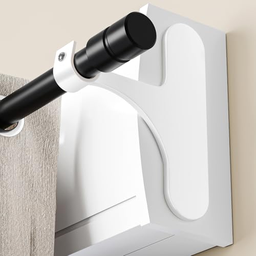 niffgaff Support Tringle Rideaux Sans Perçage pour Coffre Volet Roulant - Fixation Auto-adhésive, Lot de 2 pour Barres 19-28 mm, Métal Résistant,...