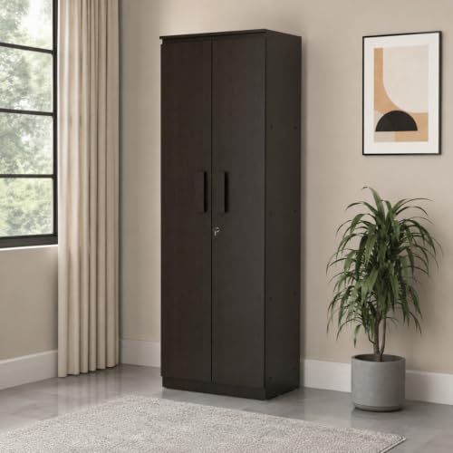 Image of COUCH CULTURE Mono Engineering Wood 2 Door Wardrobe | Almirah for Clothes Wooden | Wardrobe Organizer for Clothes | Multipurpose Almirah for Storage Bedroom | 1 Year Warranty - Wenge