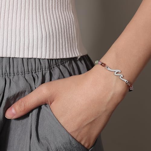 Image of TONY & SANDY Friend Gifts for Women, Unique Birthday Gifts for Women, Sister Gift from Sister, Wave Bracelet, Christmas Stocking Stuffers for Woman Female, Bestie Friendship Bracelets