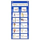 Auchq Word Families Pocket Chart, Word Building Center for Kindergarten Prek Preschool Classroom, Phonics and Spelling Learning Material for Homeschool Classroom.