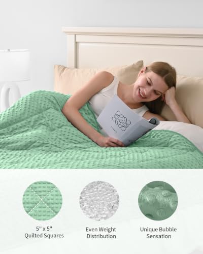 Image of Mr. Sandman Cooling Weighted Blanket for Adults, Queen Size 15 lbs, 60″x80″