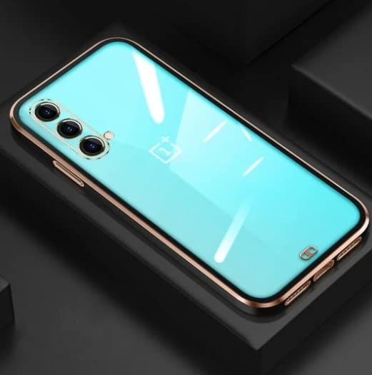 A.S. PLATINUM Square Platting/Chrome Case Back Cover with TPU, Slim Fit Transparent Electroplating Camera Protection Cases and Covers Compatible with Oneplus Nord CE - Black