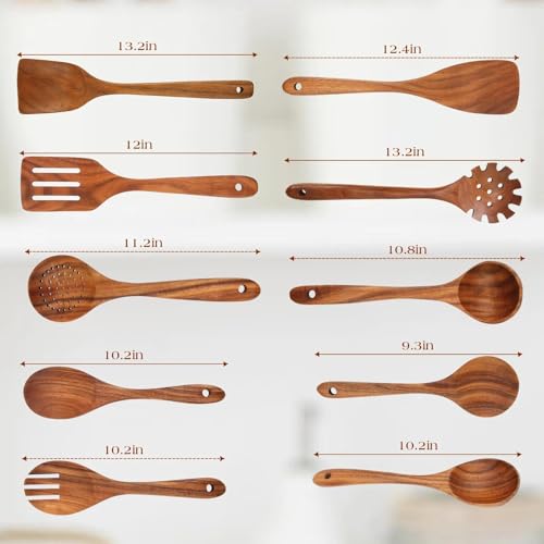 Cuillères en bois de teck : ustensiles de cuisine durables - 5