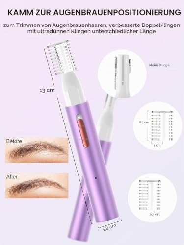 Nasenhaartrimmer Nasenhaarschneider Ohrhaartrimmer, 2 in 1 Professioneller, Präzisions Frauen...
