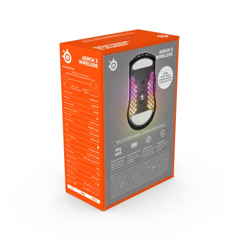 Aerox 3 Wireless Onyx (2022) - Mouse da gaming super leggero - 68g Design resistente all'acqua - 200 ore di durata della batteria - Mouse gaming - Immagine 16
