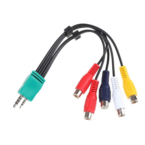 Cable adaptador de componentes de audio y vídeo AV de 3,5 mm + 2,5 mm a 5 RCA, procesamiento duradero