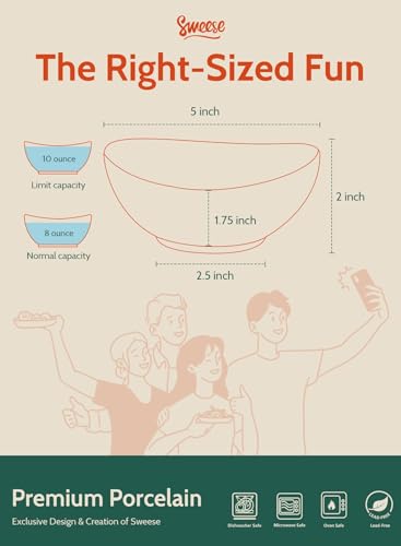 Sweese 602024622741 5 Inch Porcelain Small 10 Oz Bowls Set Of 6, For Dessert thumb #1