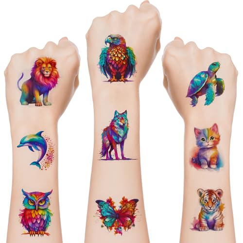 PieceLife 120PCS Temporary Tattoos for Kids, Cute Animal Temporary Tattoos for Boys Girls, Fake Tattoos Stickers for Birthday Party Gifts, Home...