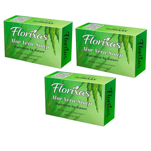 Image of Aloe Vera Soap 100g Pack of 3 | Moisturizing Herbal Bath Bar Dry Skin Hydration Gentle Cleansing Soft Smooth Nourished Unisex