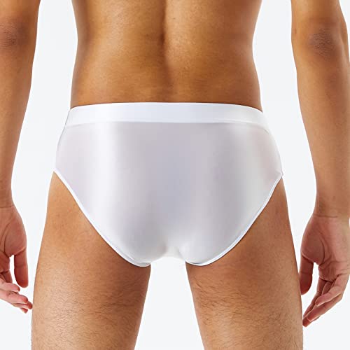 Vxuxlje Men's Oil Shiny Glossy Slim Underpant Bulge Pouch Low Waist Panties Bikini Underwear4