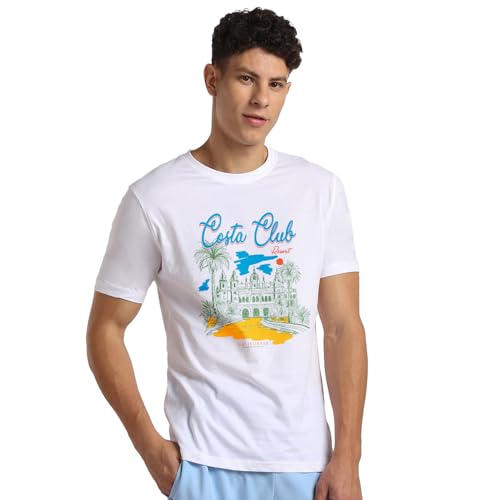 T-shirt blanc homme XXL NOBERO en coton classique à col rond