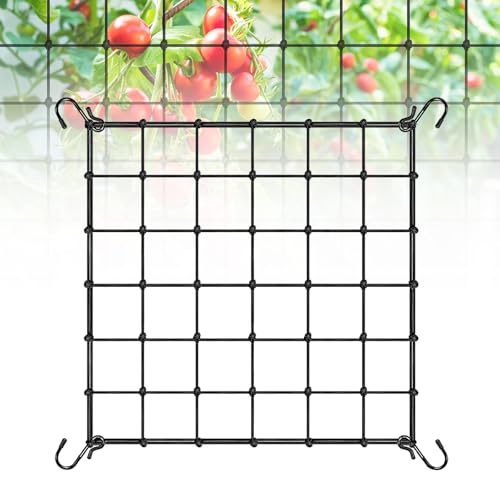 CUVZORA Red para tienda de campaña de 70 x 70 cm, con 4 ganchos, enrejado elástico para plantas, verduras, frutas, tomates, pepinos, ideal para jardín, invernadero, balcón, patio