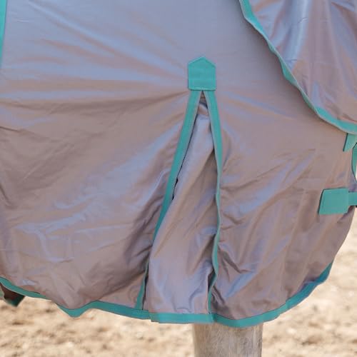 Image of Horse Fly Sheet with Neck Cover & Belly Wrap, Fine Mesh Grey 81 | Breathable Fine Mesh, Detachable Neck & Belly Wrap, High Shoulder Gussets, Large Tail Flap, UV Protection, Pasture & Barn Use