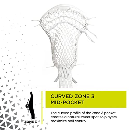 Epoch Men's Integra Z-Three Lacrosse Head For Elite Midfield Players, Flex Iq3 And Curved Zone 3 Mid-Pocket Ideal For Precision Play, Made Of Composite Injected Polymer - Factory Tied Up Head #TOP2