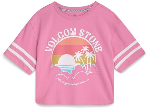 Image of Volcom Girls Shirts - Casual Crewneck Short Sleeve Graphic Tee Trendy Tops - Breathable Girls Summer Clothes