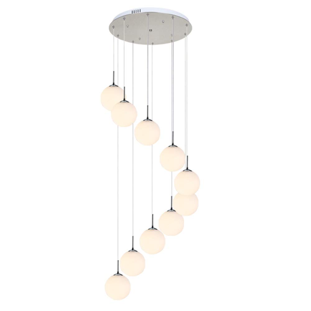 SXECAEPS Modern creative chandelier Modern Minimalist Staircase Dining Room Living Creative Personality Villa Duplex Building Rotating Long 10 Balls Or 8 (Size : balls)