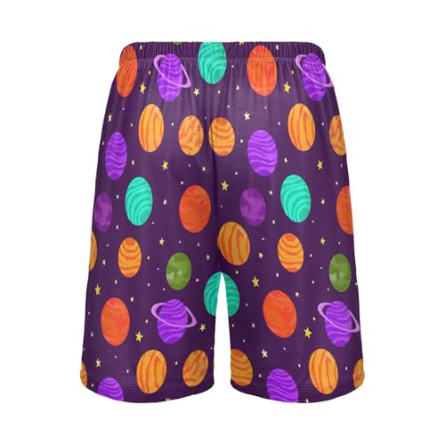 Men's Pajama Shorts Space Purple Athletic Pajama Sleep Bottoms with Pockets 23038972