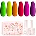 Neon Gel Nagellack Set, Neeko UV Nagellack Fluoreszierend Shellac UV Nagellack Neon Set Grün Rot Gelb Farbe Orange Gelnägel Set Gel Farbgel Farben Für Nägel Soak Off Led Frühling Sommer Maniküre Kit