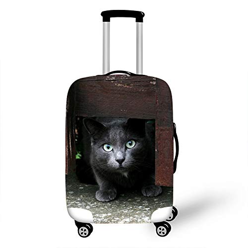3D Housse de Valise Elastique, DOTBUY Réutilisable Anti-Rayures Lavable Bagages Étui Protéger Coffre Voyage Trolley Zippé Résistant Robuste Couvre Protection (Chat Domestique,XL (30-32 Pouces)) Cover