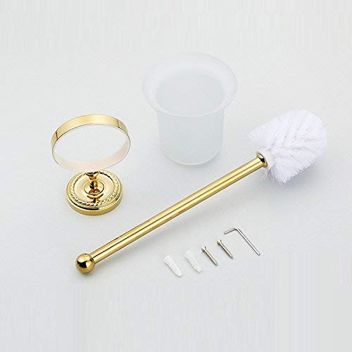 GZZ Inicio Baño Kit de Limpieza de Inodoro Home Baño Juego de Cepillo de Inodoro de Lujo, Montaje de Pared y Soporte de Vidrio Cepillo de sujeción, Juego de Cepillo de Limpieza multipropósito