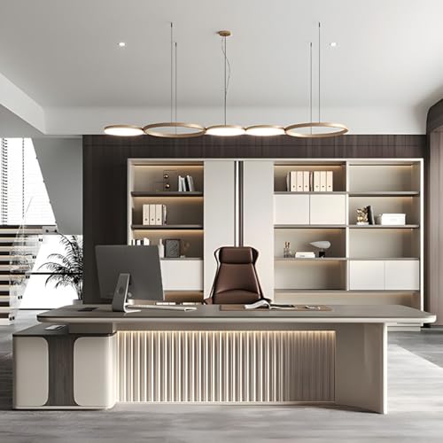 Image of Lakdi The Furniture Co Director & Executive L-Shape Office Table Luxury Desk Made in MDF with Reversible Orientation Side Unit Drawer and Storage Wire Manager & CPU Storage - LDL-616