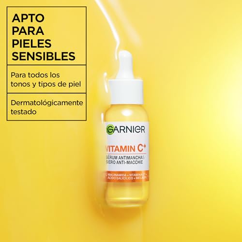 Miniatura 9 de Garnier Sérum Antimanchas Con 3,5 Vitamina C, Niacinamida Y Ácido Salicílico. En 6 Días Reduce Las Manchas. Eficacia Aprobada Por Laboratorios. Vegano, Aprobado Por Cruelty Free International