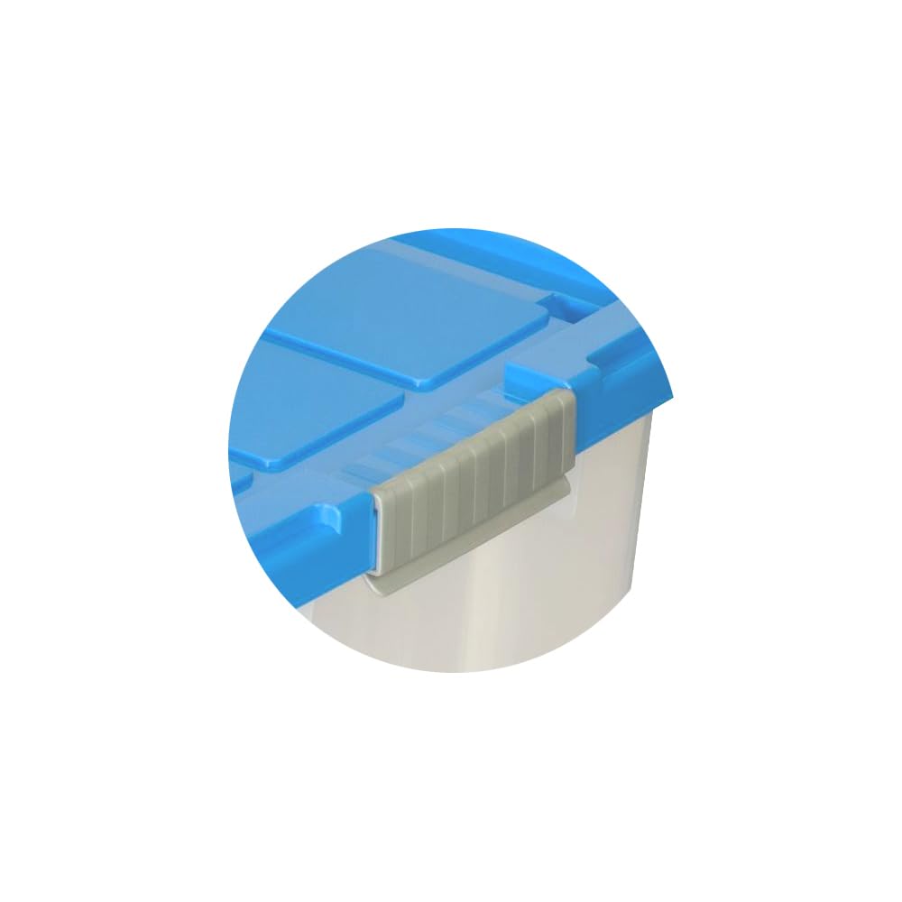 BigDean 4x XL Eurobox mit Deckel und Rollen 60x40x32,5 cm Aufbewahrungsbox | Stapelbox Deckel azur blau