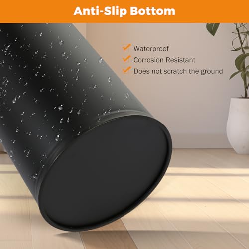 Image of BEAMNOVA Commercial Trash Can 16.5 Gal Open Top Black Outdoor Indoor Garbage Enclosure Inner with Lid Inside Bucket 15 * 30.7 inch Stainless Steel Industrial Waste Container