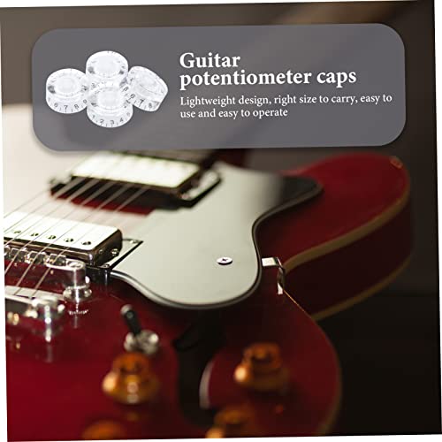 Wakauto 4Pcs Botão De Volume De Baixo Botões De Guitarra Transparentes Botão De Controle De Baixo Bo