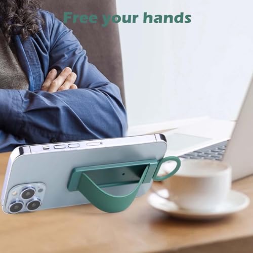 Image of 3PCS Phone Holder for Hand,Push-Pull Wristband Mobile Grip Stand, Phone Back Holder Grip for Selfie, Video Calls, Online Classes, Desk & Bed Use, Black + White + Dark Green