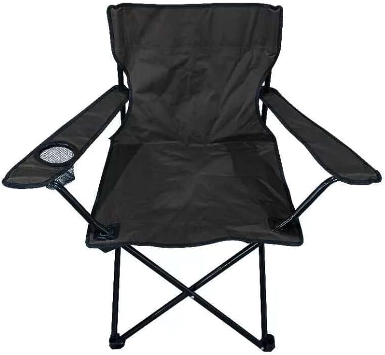 Vencier Set of 2 Lightweight Folding Camp Chair - Portable Chairs with Cup Holder and Bag Perfect for Camping, Festivals, Garden, Caravan Trips, Fishing, Beach and BBQs (Black)
