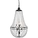 Dainolite 6LT Incan Chandelier Matte Black w/Frosted Beads