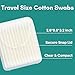 SNOWDAZZLE 50 Counts Travel Size Pure Cotton Swabs, Sturdy Paper Sticks, 3 Inch, Double Rounded Tips for Makeup, Cleaning and Everyday Use