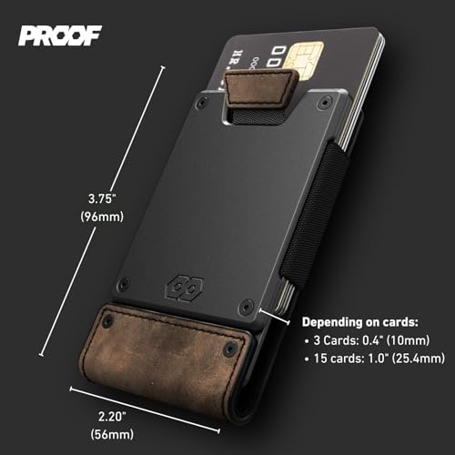 PROOF Wallet | Slim Minimalist Wallets for Men | Leather & Metal | RFID Wallet | Front/Back Pocket | Gift Box | Veteran Owned2