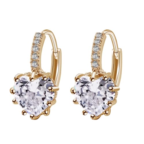 Pendientes de diamantes de imitación estilo de moda 1 con aros de lujo de corazón