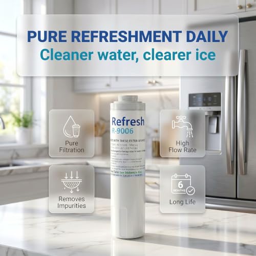 Image of Refresh R-9006 Refrigerator Water Filter Replacement for UFK8001, WF295, WSM-2, Compatible with Whirlpool, Maytag, Jenn-Air & KitchenAid, NSF /ANSI 42 Tested, BPA-Free Water Filter (1 Pack, Standard)