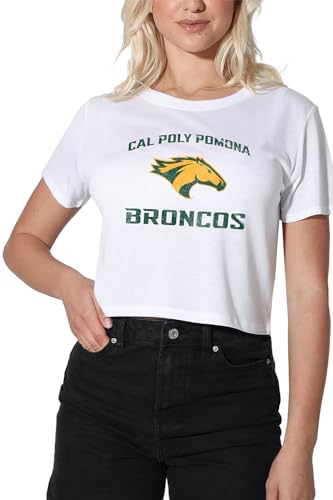 California State Polytechnic University Pomona Large Women's Crop Top T-Shirt, White, Large