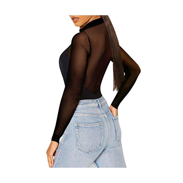 Irisnaya-Shapewear-Bodysuit-Women-Long-Sleeve-Classy-Top-Basic-T-Shirt-Leotard-Waist-Trainer-Body-Shaper-Turtleneck-Bodycon Irisnaya Shapewear Bodysuit Women Long Sleeve Classy Top Basic T-Shirt Leotard Waist Trainer Body Shaper Turtleneck Bodycon (Large, Black)