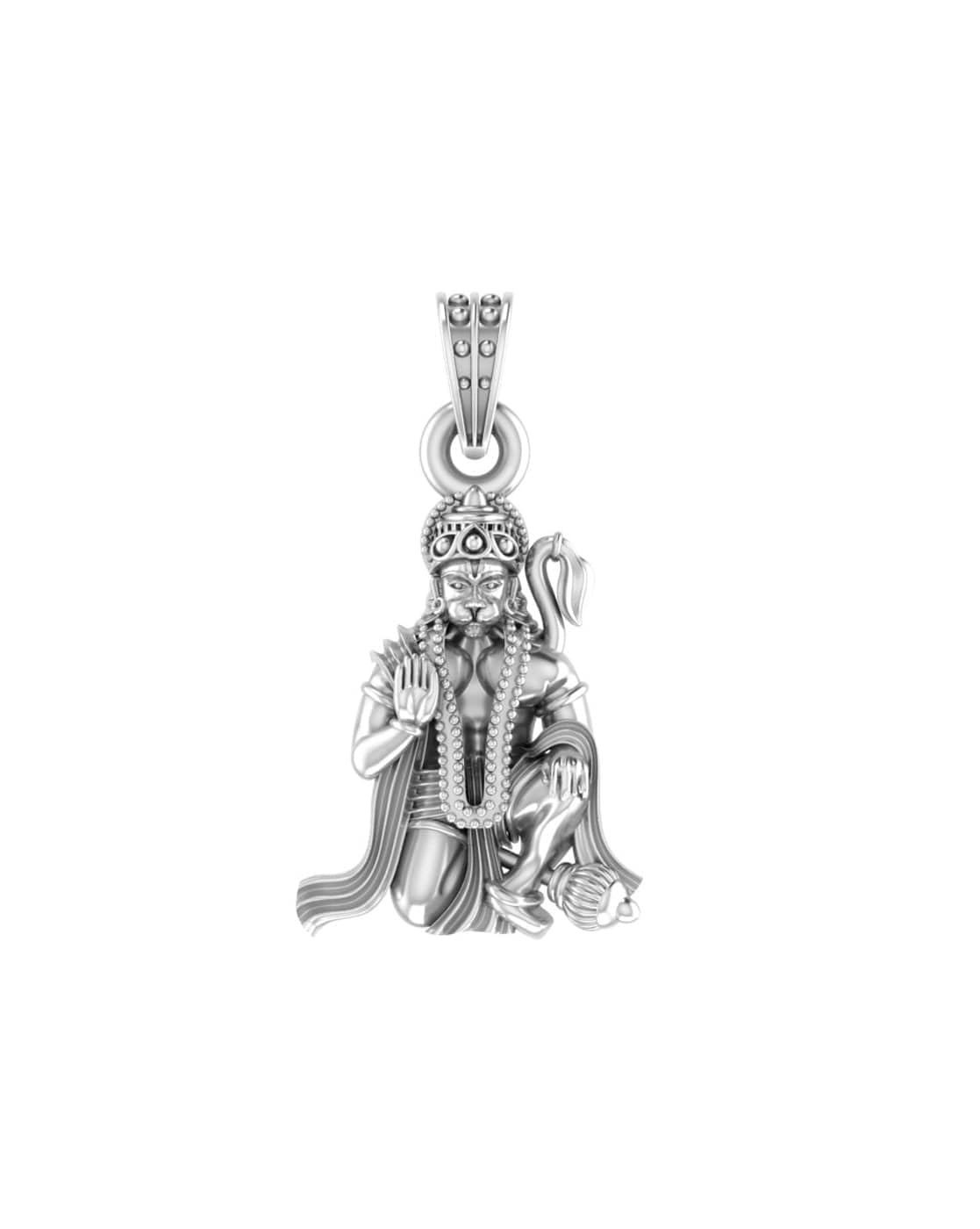 Pendentif Hanuman argent sterling 925 divinité ciselée Mtrolls S - 5