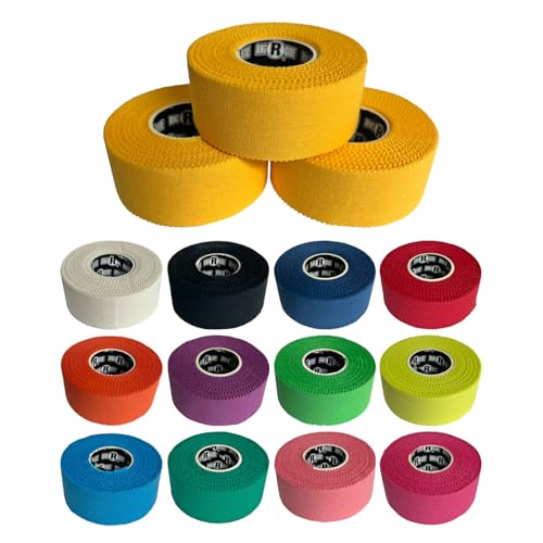Image of Ringside 1 inch Athletic Trainers Tape, Cotton Kinesiology Tape for Combat Sports, Adhesive, 30 Foot Rolls, Gold, 3 Pack
