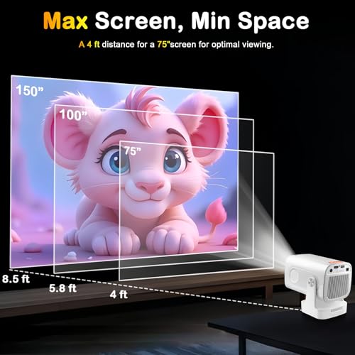 Image of WOOPKER Upgraded HY260 Pro Mini Projector with WiFi and Bluetooth 5.4, Auto Focus /Keystone,Native 1080P Support for 4K,Air Mouse Remote,Android 11,Built in Apps,35 inch-150 inch Screen Video Projector