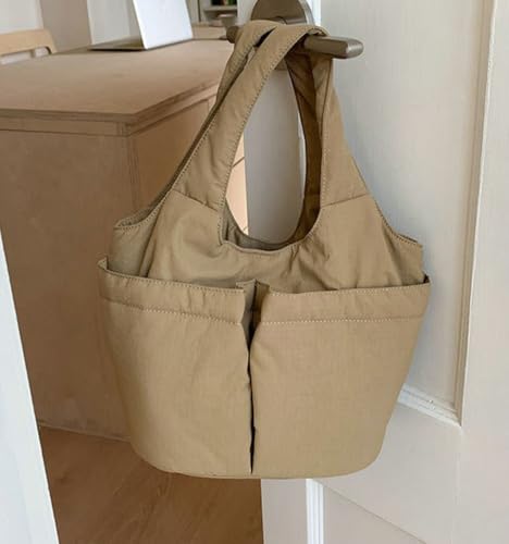 Nylon Tote Bag Top Handle Purse for Women Multi-pocket Hobo Bag Shoulder Handbag Lightweight Small Nylon Purse for Travel3