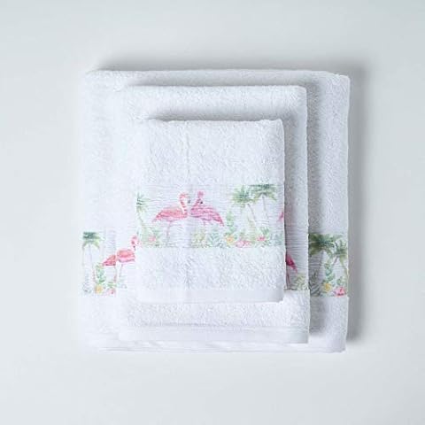 HOMESCAPES Pink Flamingo Hand Towel Luxury Cover