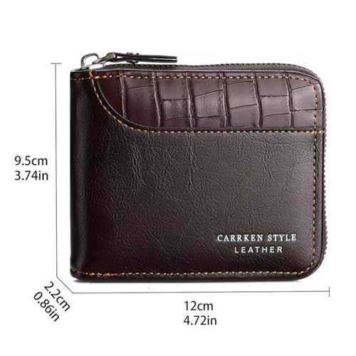 Generic Men Wallets Small Bifold Leather Pocket Wallet Mini Short Purse (Dark brown), JL87464