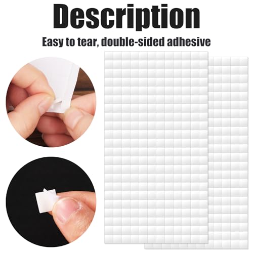 Gosknor 6 Stück Klebepads Doppelseitig, 0,6 x 0,6 cm Doppelseitig Klebende Schaumstoffquadrate Vorgeschnittene Klebepunkte Bastelbedarf für Scrapbook-Klassenbürobedarf