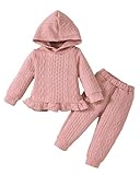 Mioglrie Baby Clothes 12 18 Months Girl Clothes Fall Winter Outfits Pink Ruffle Toddler Hoodie Sweatshirt Sweatpants Long Sleeve Pant Set