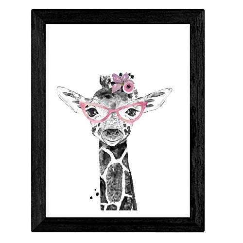 Nacnic Set of 4 sheets of Animals Children with glasses and feathers on A4 size paper Poster 250 gr, Modèle 6 - Image 2