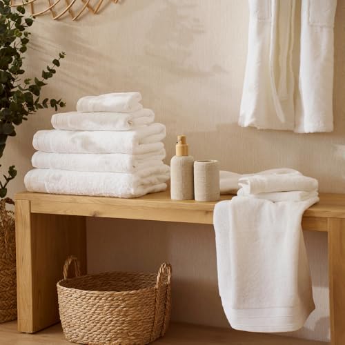 LA MALLORQUINA Toalla algodón cardado - Basic LMQ Blanco