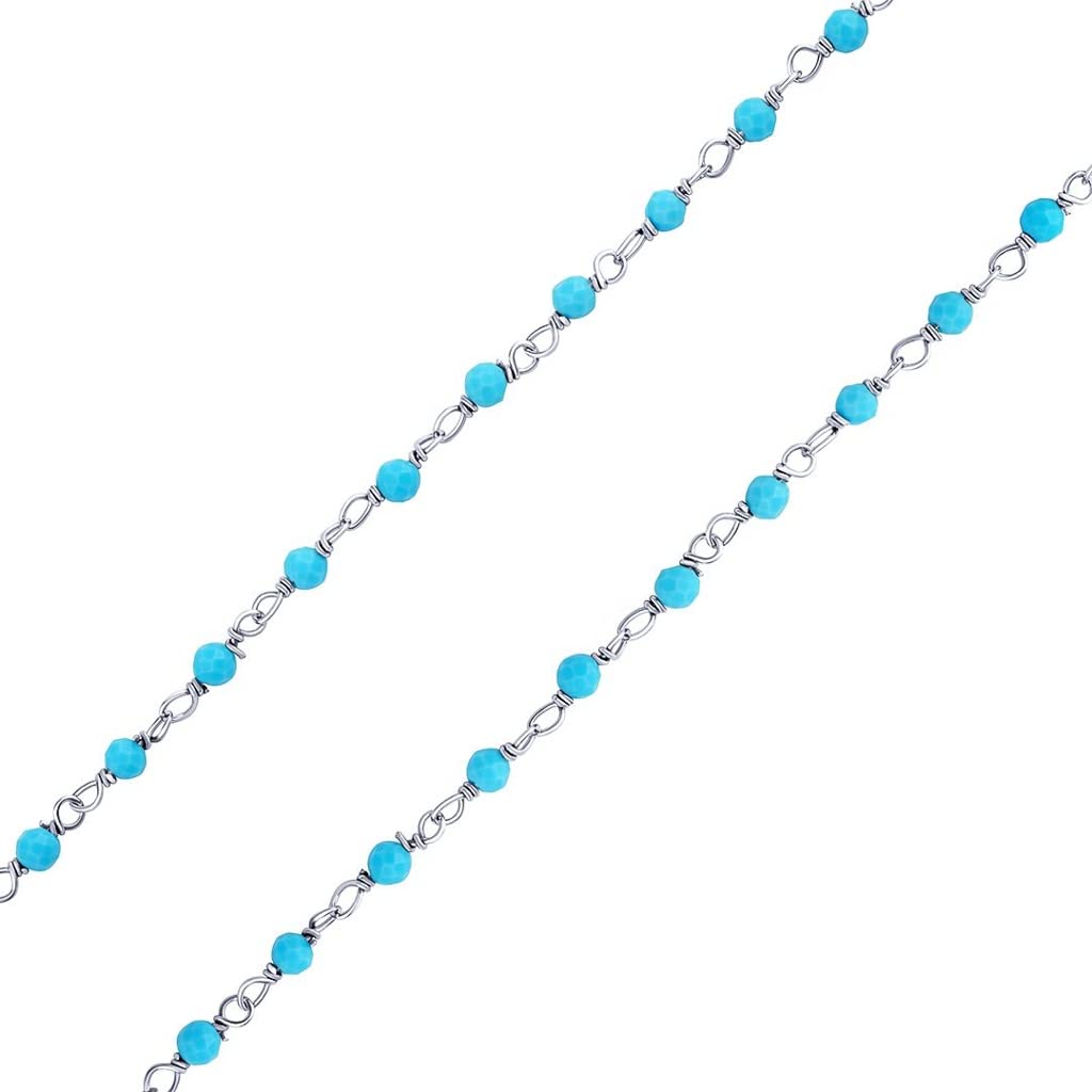 SILVEGO Cavigliera da donna in argento sterling 925 con vero smeraldo, pietra di luna, turchese, granato o quarzo rosa